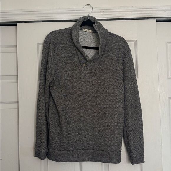 Marine Layer Knox Gray Hooded Shawlneck Pullover Sweater Size Small - Picture 9 of 9